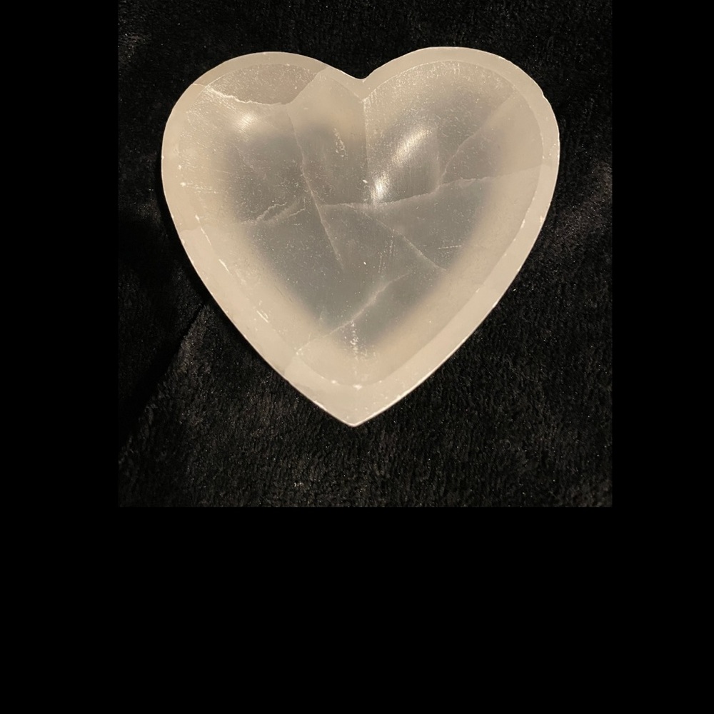 Selenite Heart Bowl 4”
